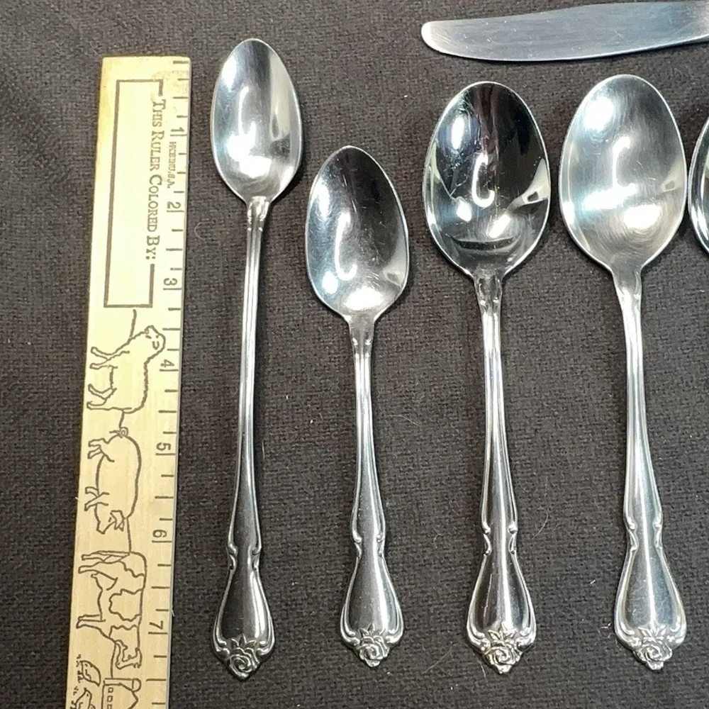 1881 Rogers Oneida ARBOR TRUE‎ ROSE Stainless Flatware 13 pc Mixed Lot